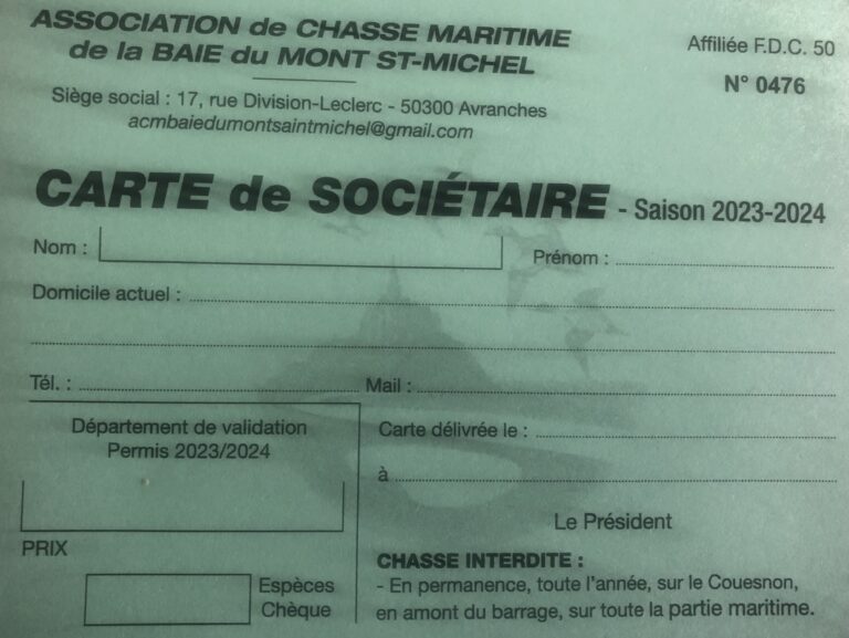 Lire la suite à propos de l’article Carte de chasse
